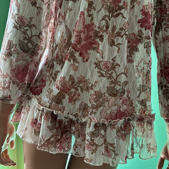 🩷🩷NWOT Vintage Denim & Supply Ralph Lauren Sheer Boho Long Sleeved Top🩷🩷 - Picture 6 of 10